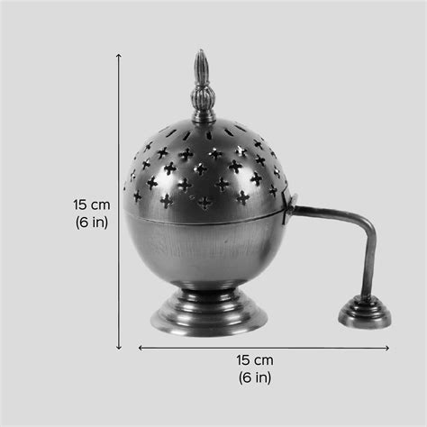 Buy Handmade Metal Round Dhoop Fumer With Handle Online On Zwende