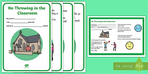 No Throwing in the Classroom Social Situation