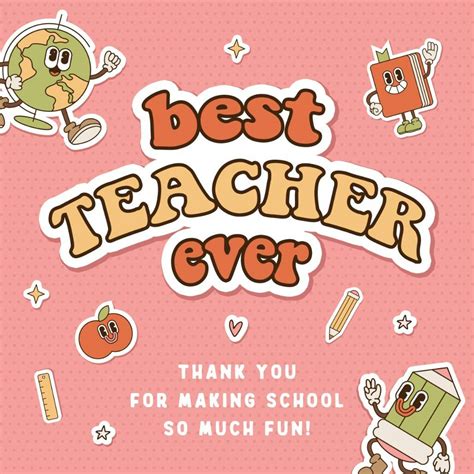 Groovy text - Thank You Card For Teacher (Free) | Greetings Island