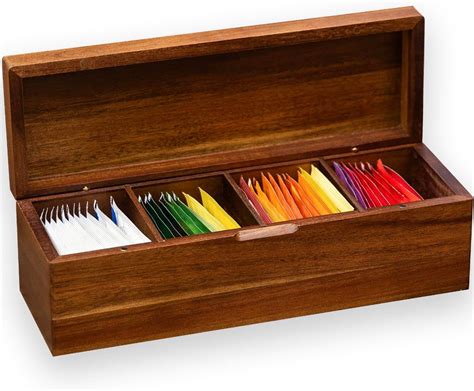 Amazon.com: Acacia Wood Tea Bag Organizer, Tea Organizers and Storage ...