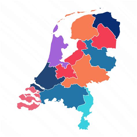 Multicolor Map of Netherlands With Provinces 25842972 Vector Art at ...
