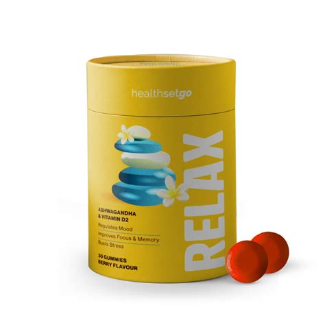 HealthSetGo Relax Stress Relief Gummies | Ashwagandha & Vitamin D ...