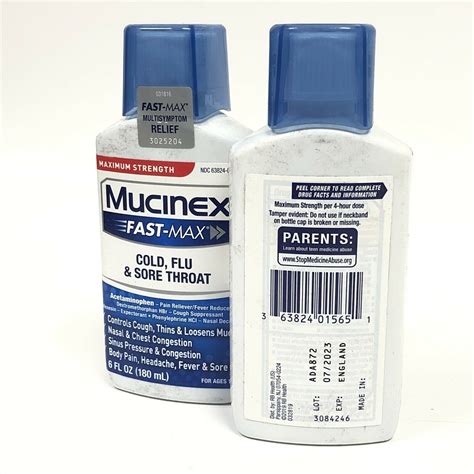 Buy 2-6 fl oz Bottles of Mucinex Fast-Max Cold Flu & Sore Throat Liquid ...