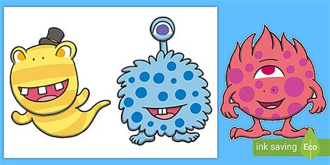👉 Five Little Monsters Cut-Outs