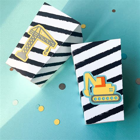 Pinfliers construction theme paper popcorn boxes, birthday decoration,
