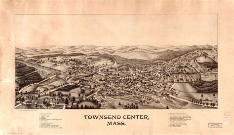 Buy Townsend Center, Massachusetts | 1889 Bird's Eye Shows ...