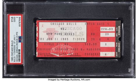 1985 Chicago Bulls vs. New York Knicks Ticket Stub, PSA Good | Lot ...