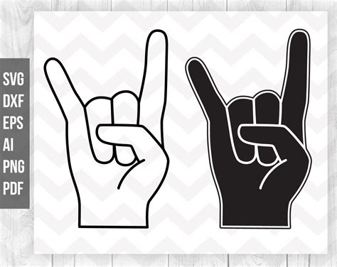 Rock on Hand SVG, Rock on Svg Cut Files, Rock Hand Symbol Gesture ...