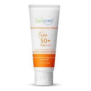 365Care Sunscreen Face Cream SPF 50+ PA+++ | UVA/UVB Protection Fights ...