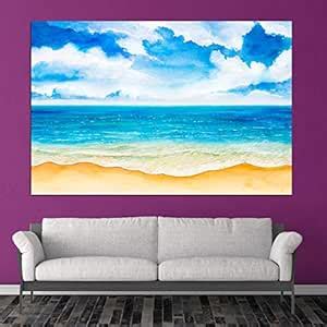 Inephos Unframed Canvas Painting - Seascape - Modern Abstract Art Wall ...