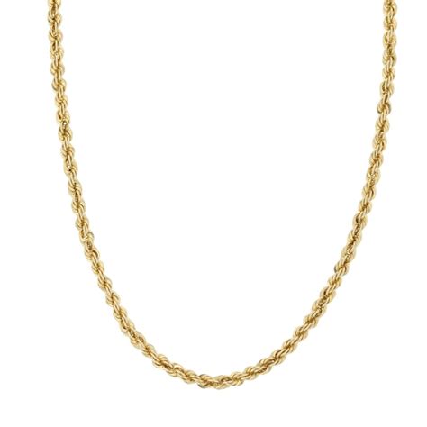 1.9mm Rope Link Chain 16" Necklace 14k Yellow Gold 5.41 Grams