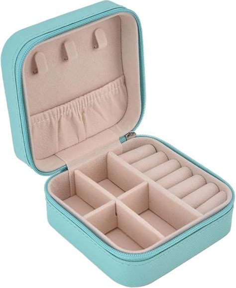 Travel Jewellery Box, Mint Green, Compact Size with Multiple ...