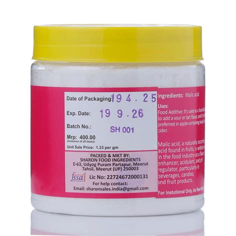 Sharon Malic Acid Powder - 300g | Premium Food Grade Sour Enhancer for ...