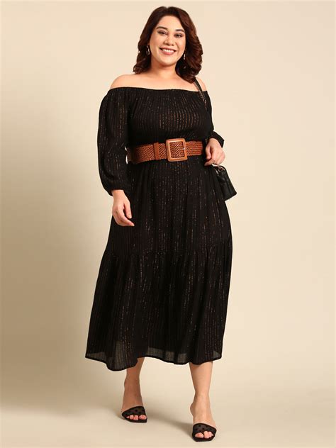 Black And Gold Off Shoulder Dress – The Pink Moon