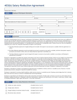 Fillable Online 403b Salary Reduction Agreement - myglpagentcom Fax ...