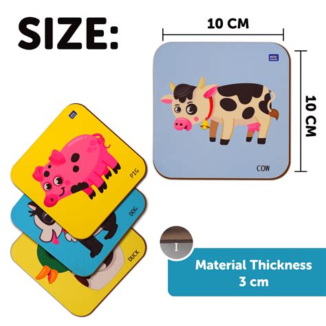 Animal Cartoons Inspired Printed Coasters Set of 4 – Mini Leaves