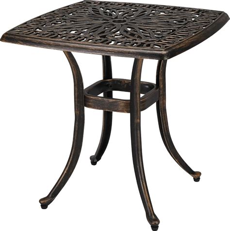 Amazon.com: Outvita Patio Side Table, 21.3in Outdoor Square Cast ...