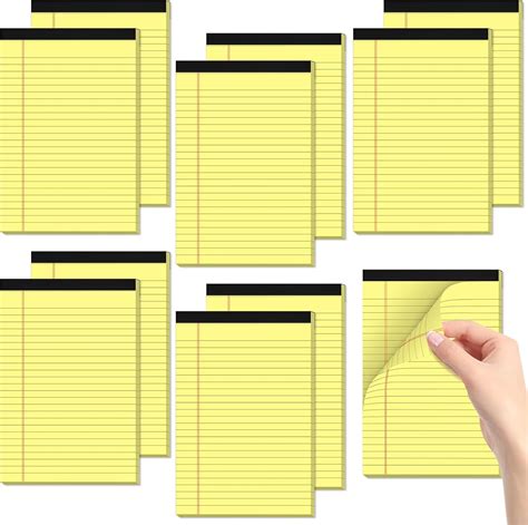 Amazon.com : Small Legal Pads 5x8 Yellow 10 Pack Small Note Pads 5x8 ...