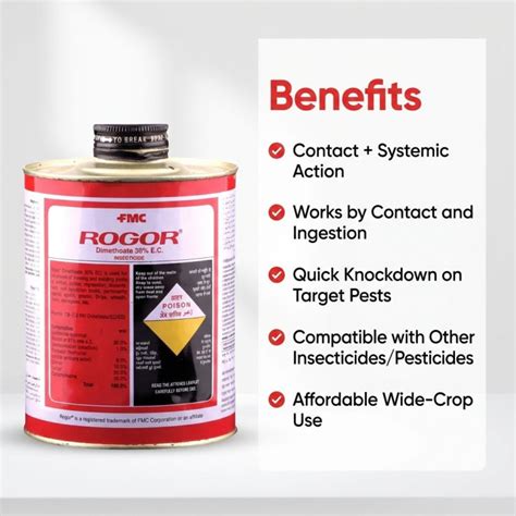 Buy FMC Rogor Dimethoate 30% EC Insecticide - The Ultimate Crop ...