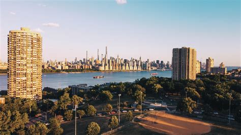 Manhattan from James J Braddock Park, New Jersey : r/drone_photography