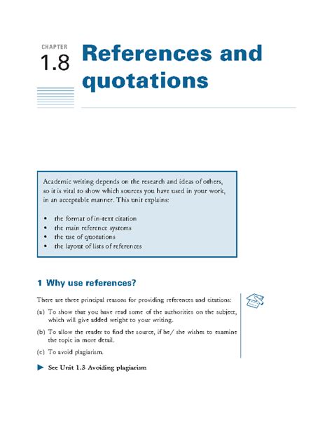 Session 1 - CH 1.8 References and Quotations in Academic Writing - Studocu