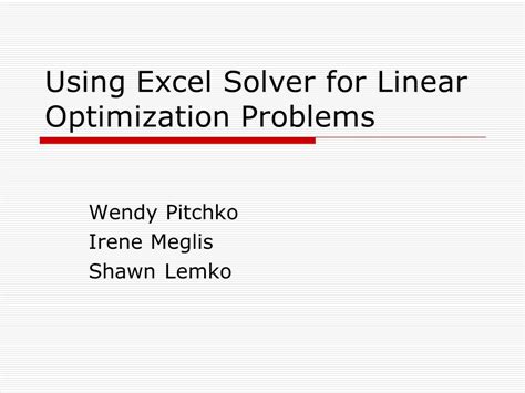 Linear Programming Excel Solver 的图像结果