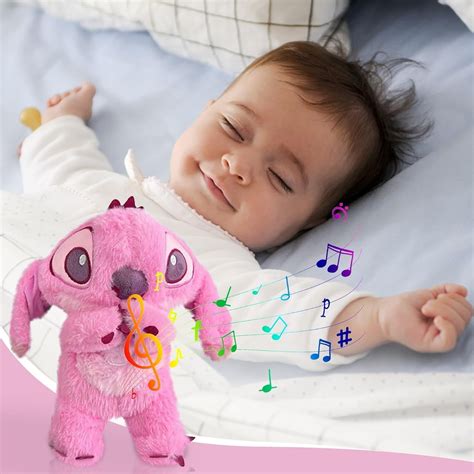 RUGE Breathing Stitch Plush Portable Baby Sound Machine Anxiety Relief ...