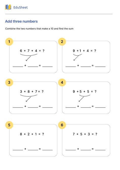 Image result for Add Three Numbers Worksheet
