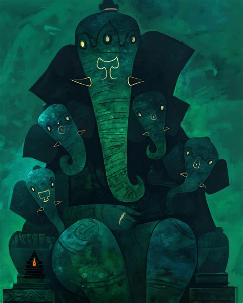 Abstract Digital Art of Heramba Ganapati – High-Resolution Download ...