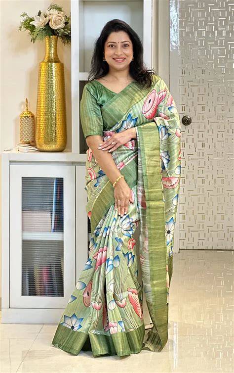Maasari Soft Tussar Silk sarees with Beautiful Print With Attractive ...