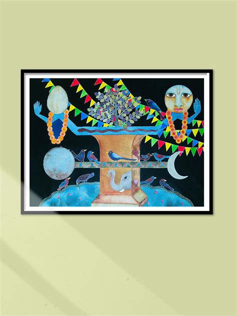 Buy Exclusive Tulsi Vivah(Wedding) Painting In Gond Artwork