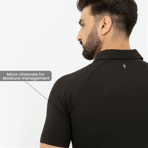 Solid Black Raglan-Short Sleeves CoolPro Shirt – Harfun.in