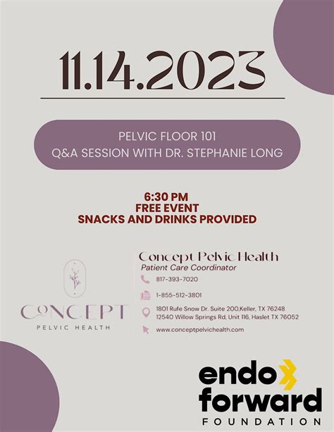 Pelvic Floor 101 with Concept PT, 1801 Rufe Snow Dr, Keller, 14 ...