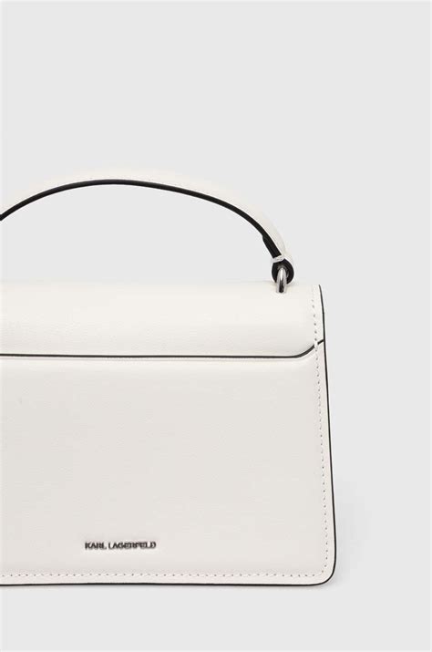 Karl Lagerfeld torebka skórzana kolor biały | Answear.com