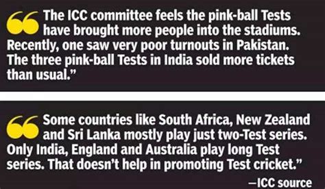 Exclusive: ICC for minimum three-Test series, more day-night Tests in ...