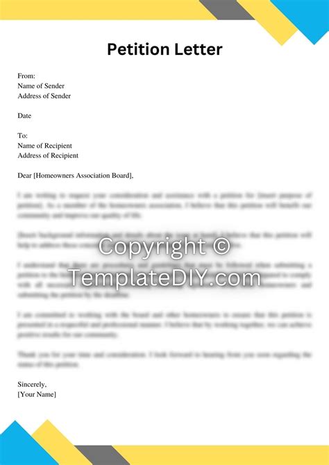 Homeowners Association Petition Letter Sample and Examples