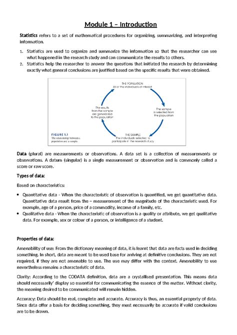 Module 1 - Module 1 – Introduction Statistics refers to a set of ...