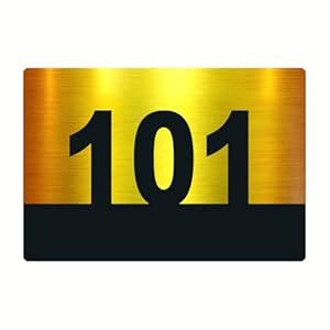 Door Number Plate 101 | Gold with Black Acrylic Board | Laser Cutting ...