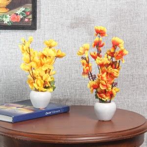 Devnidhi agri products Yellow, Orange Cherry Blossom Artificial Flower ...