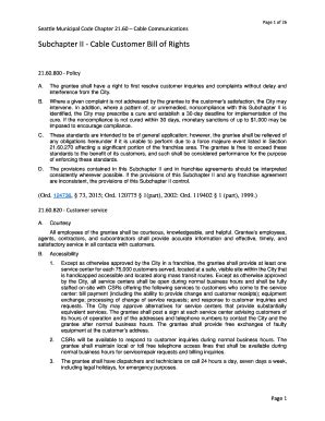 Fillable Online seattle Subchapter II - Cable Customer Bill of Rights ...