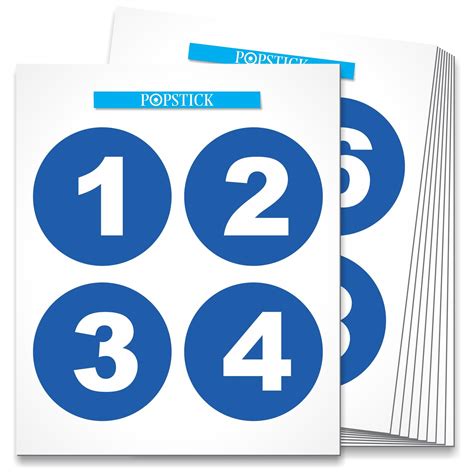 Numbers Stickers, 1 to 100, Set of 100, Vinyl, 2 inch Round Self ...