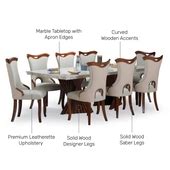 Buy Elanor Dual Tone Composite Marble 8 Seater Dining Set @Durian