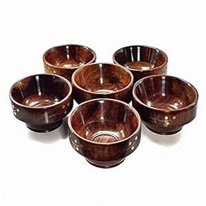 Buy Shaherbazaar Wooden Serving Bowls | for Salad, Snacks, Dry Fruits ...
