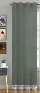 HOMEMONDE 274 cm (9 ft) Cotton Transparent Long Door Curtain Single ...