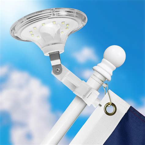 Solar Flag Pole Light Upgrade, Bright Warm 6000k Solar Powered Flagpole ...