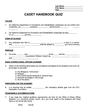 2018-2026 Form CA Cadet Handbook Test Questions Fill Online, Printable ...