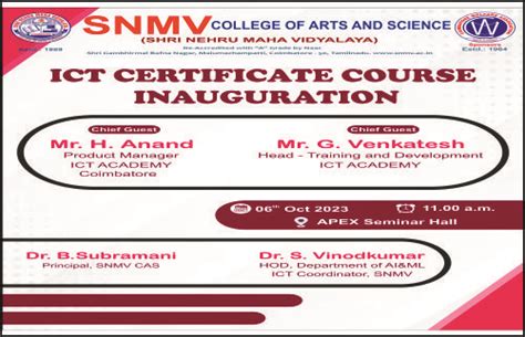 ICT Certificate Course - Shri Nehru Maha Vidyalaya