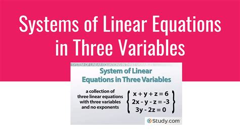 Image result for System of Equations with Three Variables