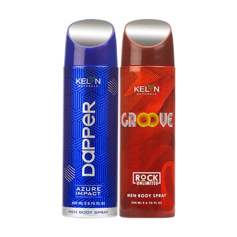 Groove, Dapper Deodorant for Men Body Spray (Pack of 2) 200 ml each