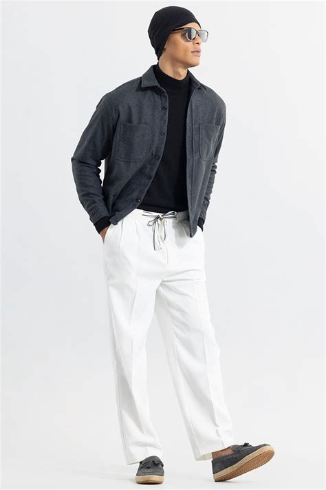 Buy Men's Haneul white Korean pant Online | SNITCH